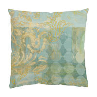 KISSENBEZUG Marokkanische Collage in Gold und Türkis 50/50 cm - Goldfarben, Textil (50/50cm) - Bilderwelten