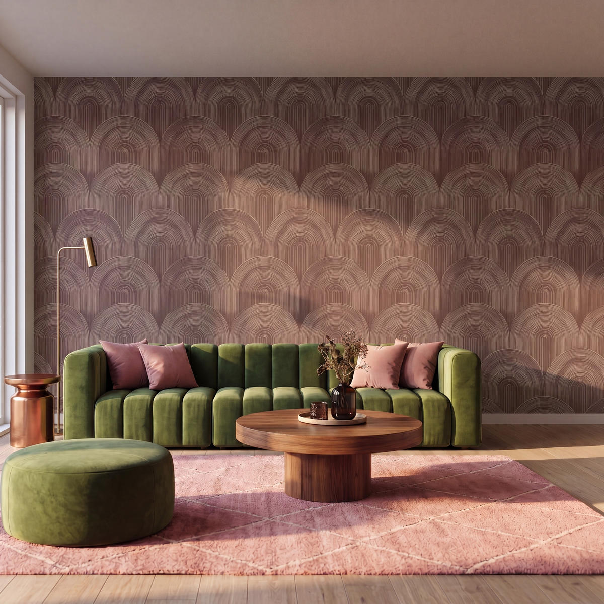 TAPETE - Rhythmic - Aufschlag - Braun - 450x280 cm - Dunkelbraun, Papier (450/280cm) - OnlyWow