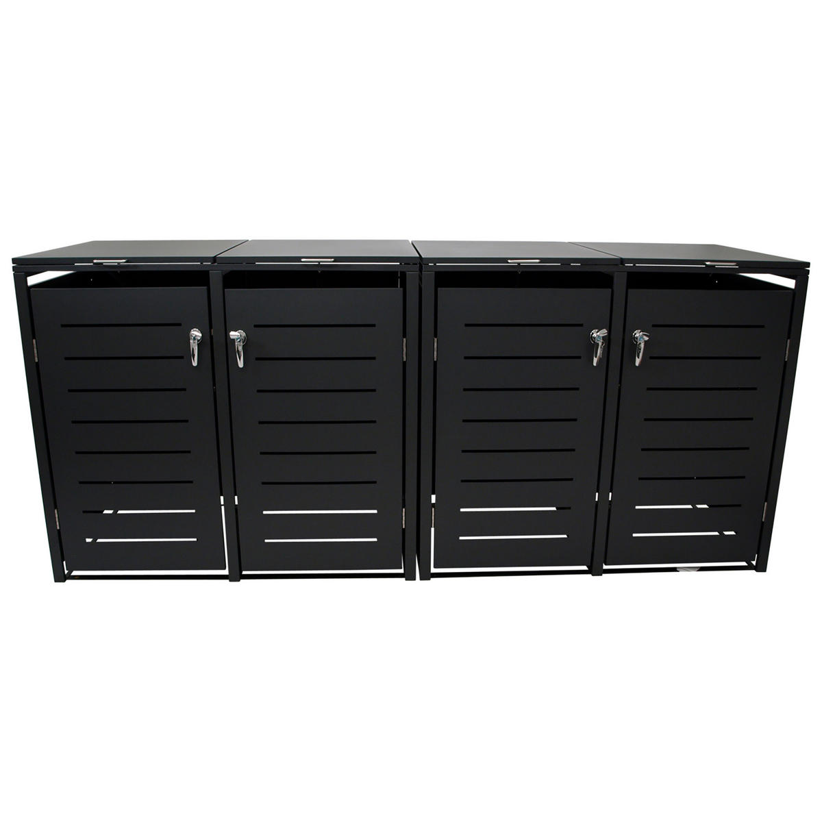 MÜLLTONNENVERKLEIDUNG London - Mülltonnenbox für 4 - Stahl verzinkt, anthrazit - Grau, Metall (264/116/80cm) - TPFGarden