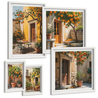 BILDER SET 5er Set - 50x50 cm & 20x30 cm & 40x60 cm Weißer Rahmen - Waldnebelporträt einer Frau - Weiß, Kunststoff (40/60cm) - TULUP