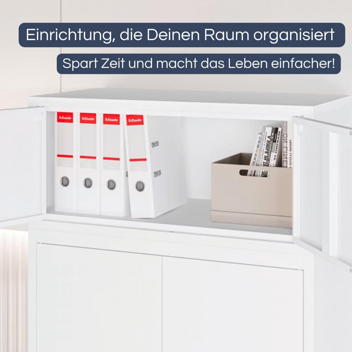 SCHRANKERWEITERUNG Aktenschrank mit 2 Flügeltüren 38x80x40cm Weiß - Weiß, Metall (80/38/40cm) - DELUKE