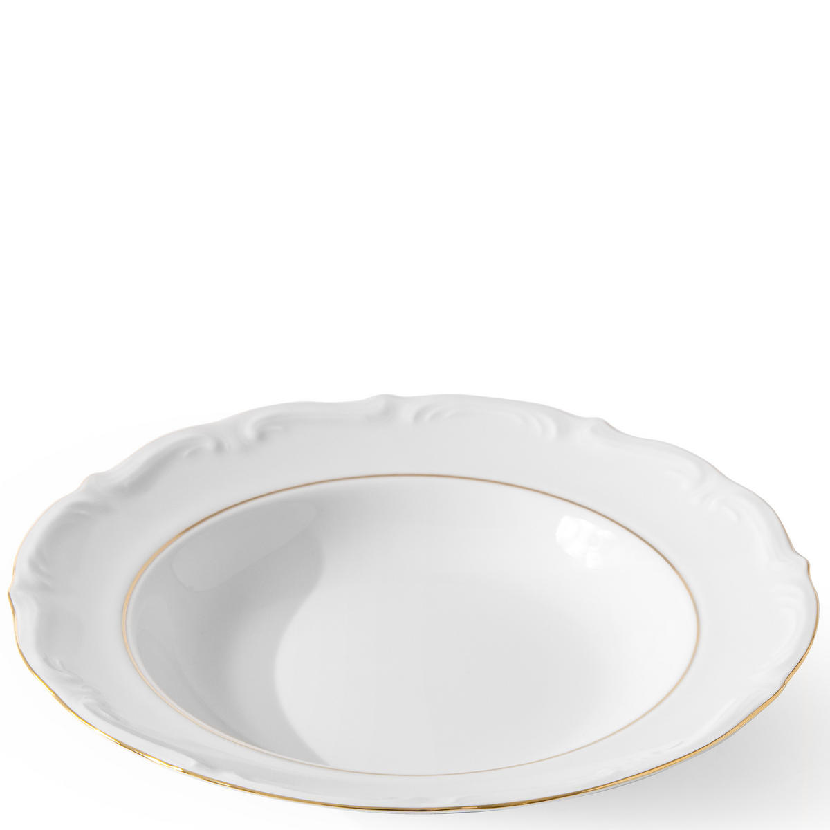 KOMBISERVICE Chodziez MARIA TERESA 30-tlg Porzellan mit Goldrand, Weiß / Gold - Goldfarben/Weiß, Keramik (25/8/25cm) - KONSIMO®