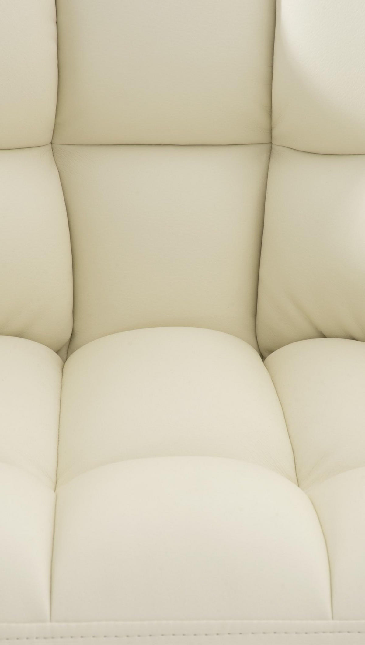 SESSEL Lederlook Creme - Creme/Schwarz, Textil/Metall (64/75/48cm) - CLP