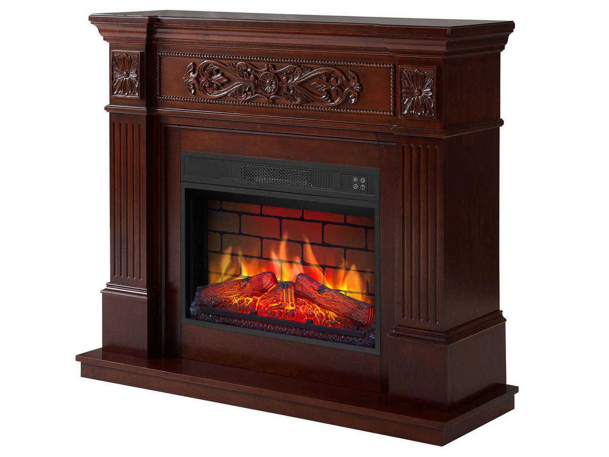 ELEKTROKAMIN Toscana AF23BS Rotbraun – Breite 96 cm, 3D-Flammeneffekt, LED-Beleuchtung, Heizfunktion - Braun, Glas/Holzwerkstoff (106.6/92.5/37cm) - ArtiFlame