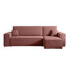 ECKSOFA Scarlo Dunkelrosa Cordbezug - Dunkelrosa/Schwarz, Kunststoff/Textil (244/145cm) - Selsey
