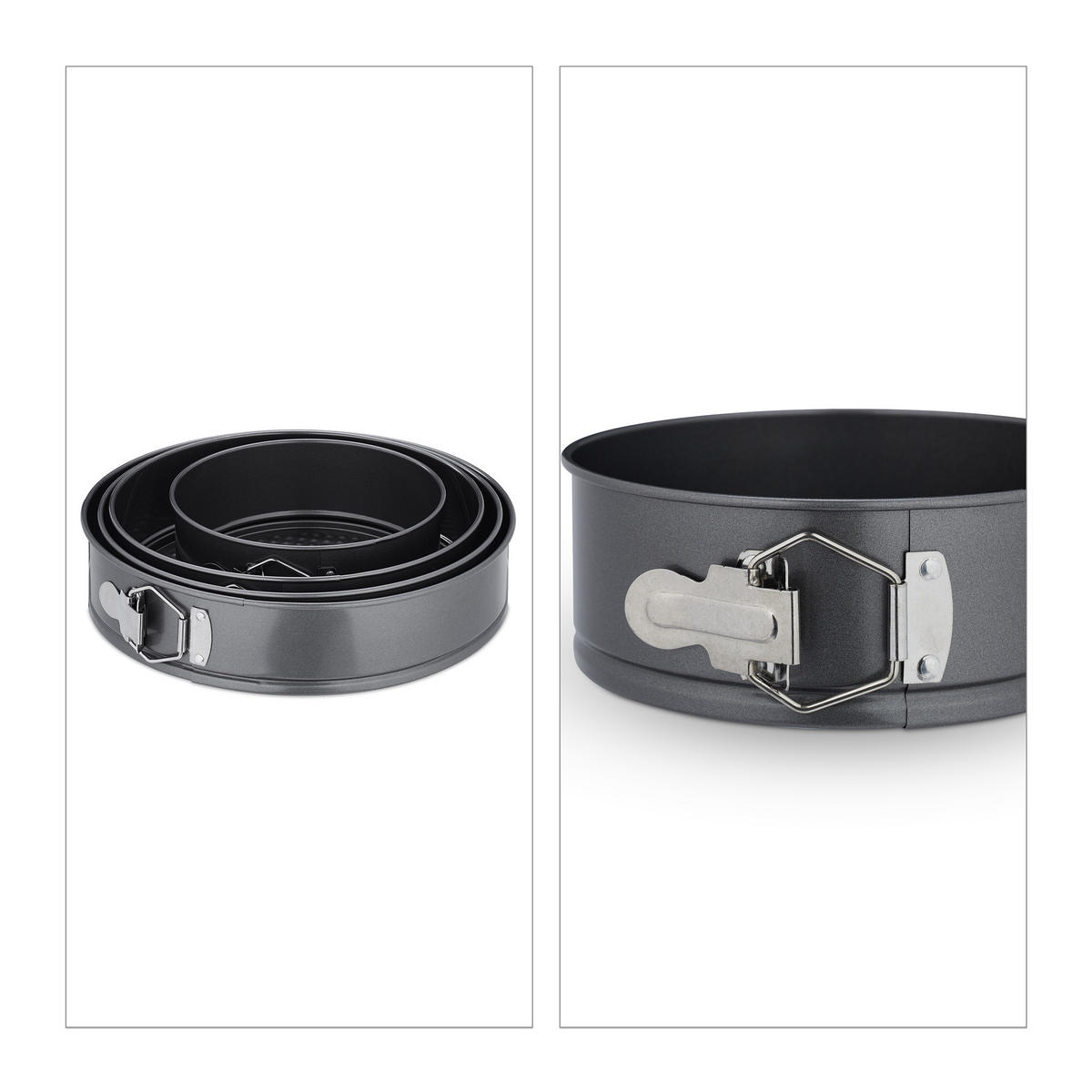 SÚPRAVA foriem na pečenie - antracitová, kov - Relaxdays