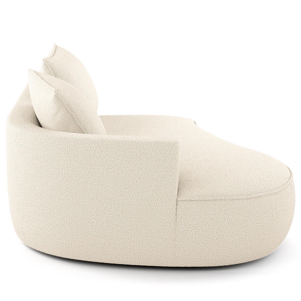 OTTOMANE - modular - Creme/Schwarz, Kunststoff/Textil (196/82/146cm) - home24