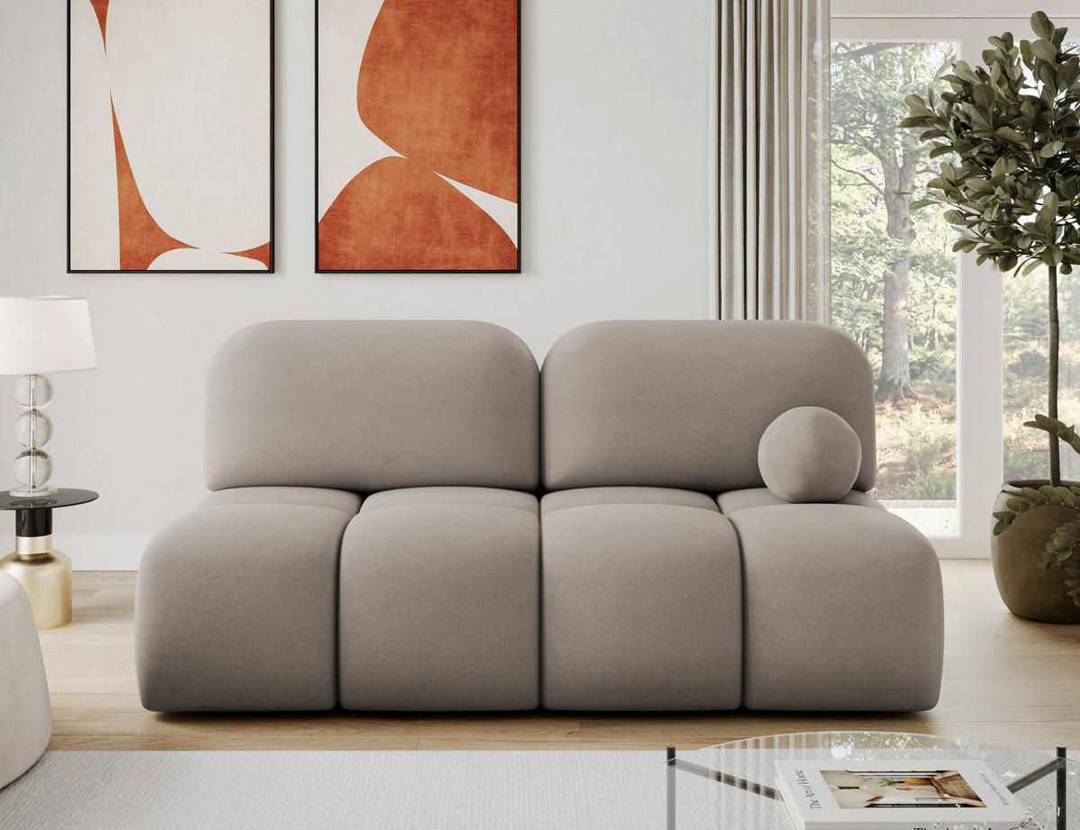 SCHLAFSOFA Nuwia mit Schlaffunktion und Bettkasten – Modernes Designsofa mit Schlafauszug und dekorativer Steppung - Beige, Kunststoff (200/102/100cm) - Wohnideebilder