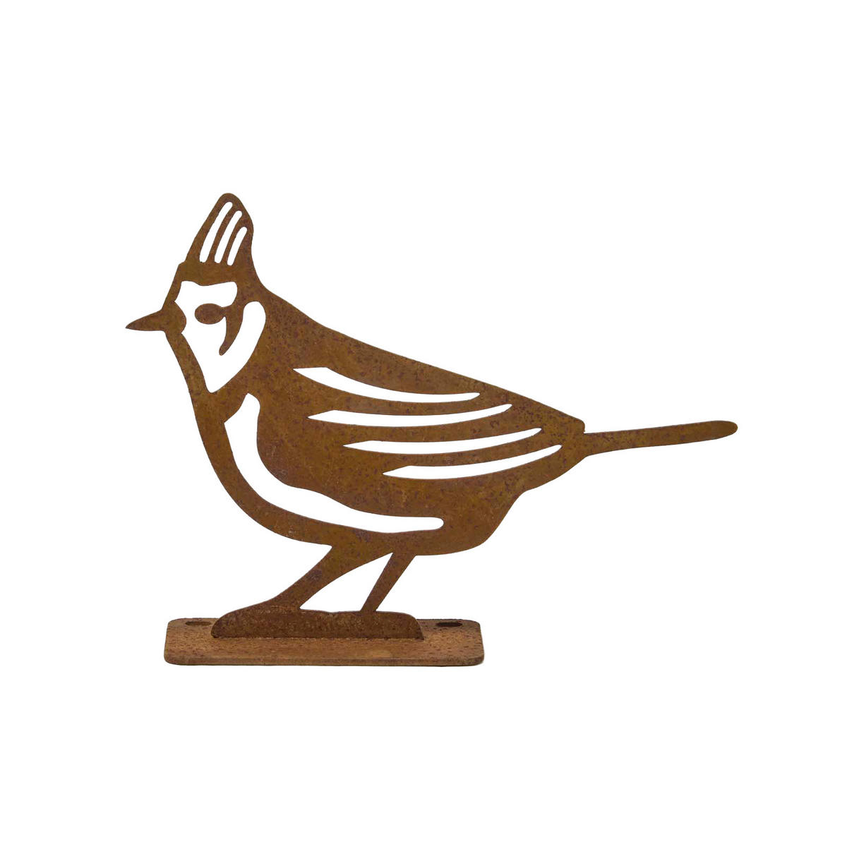 GARTENDEKO aus Rost – Vogelfigur Haubenmeise für Mauern & Zäune - Rostfarben, Metall (10/13/3.4cm) - Homescapes