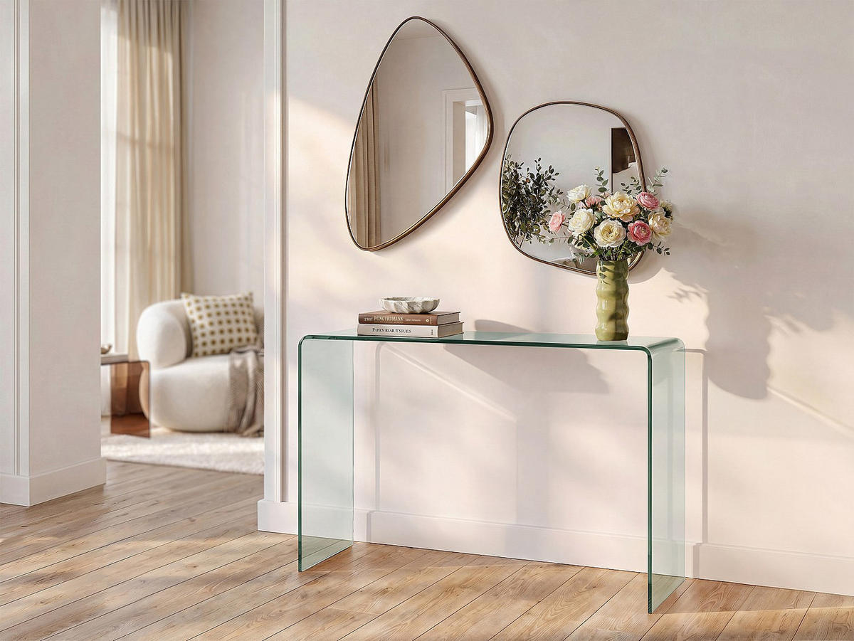 KONSOLENTISCH - 110 cm x 35 cm - glas - transparent Alonzo - Transparent, Glas (35/110/75cm) - Vente-Unique