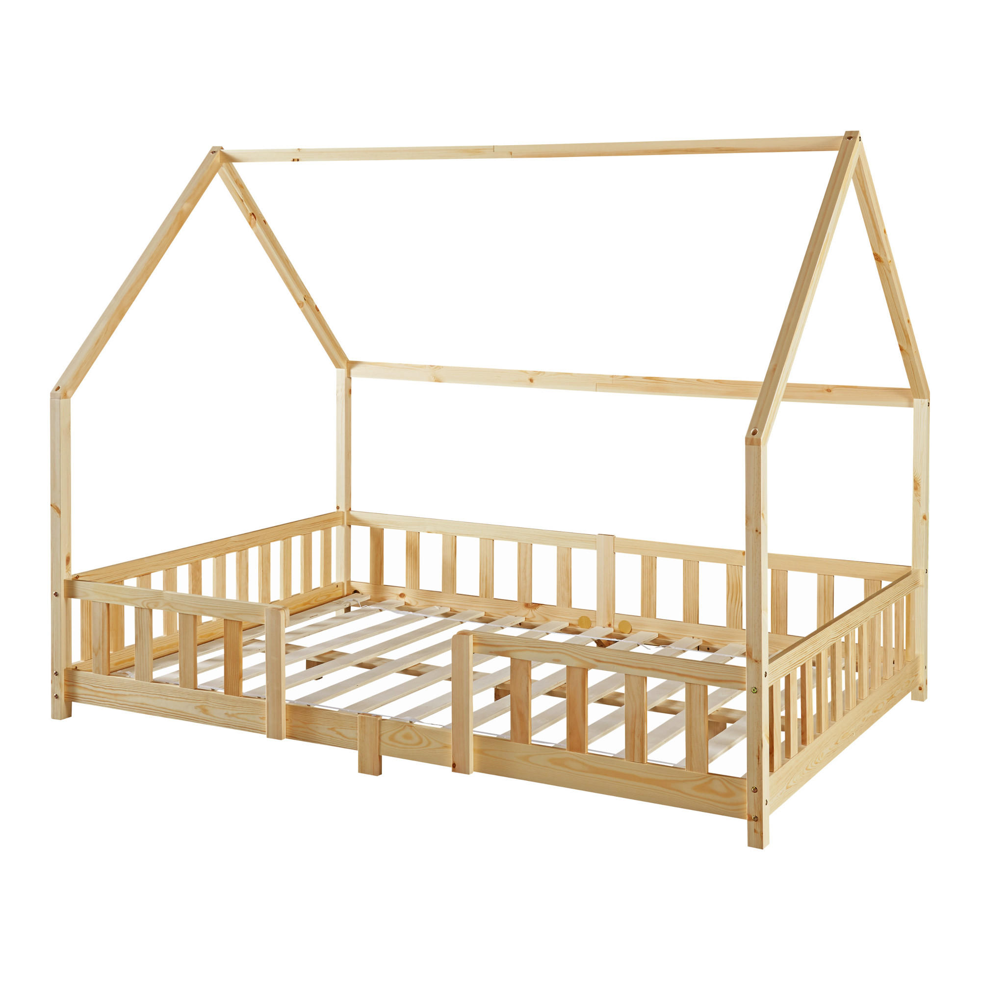 HAUSBETT Sisimiut - Naturfarben, Holz (140/200cm) - [en.casa]