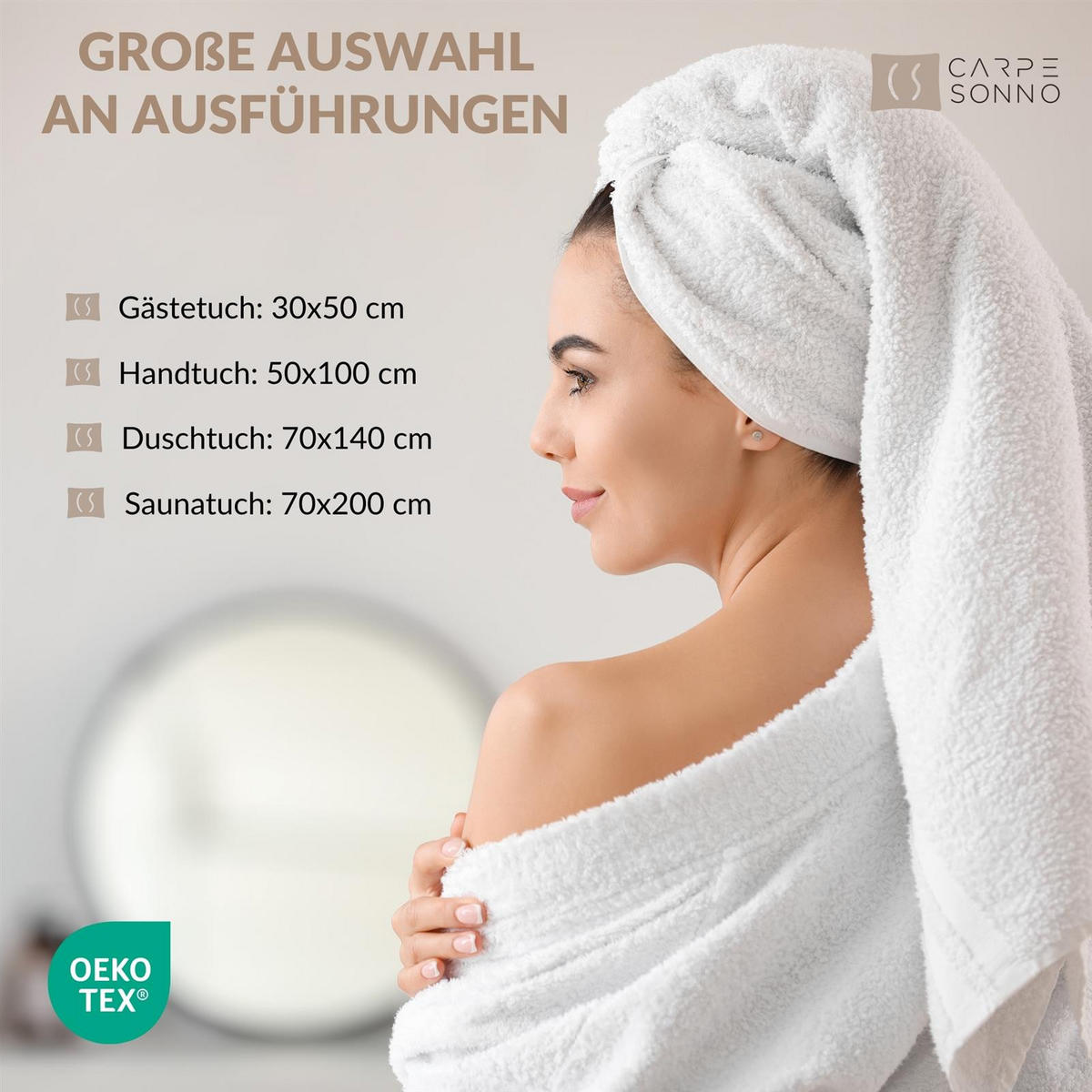 HANDTÜCHER 50x100 cm 450g/m2 im 4er Set, Handtuch Rosa - Rosa, Textil (50/100cm) - Carpe Sonno
