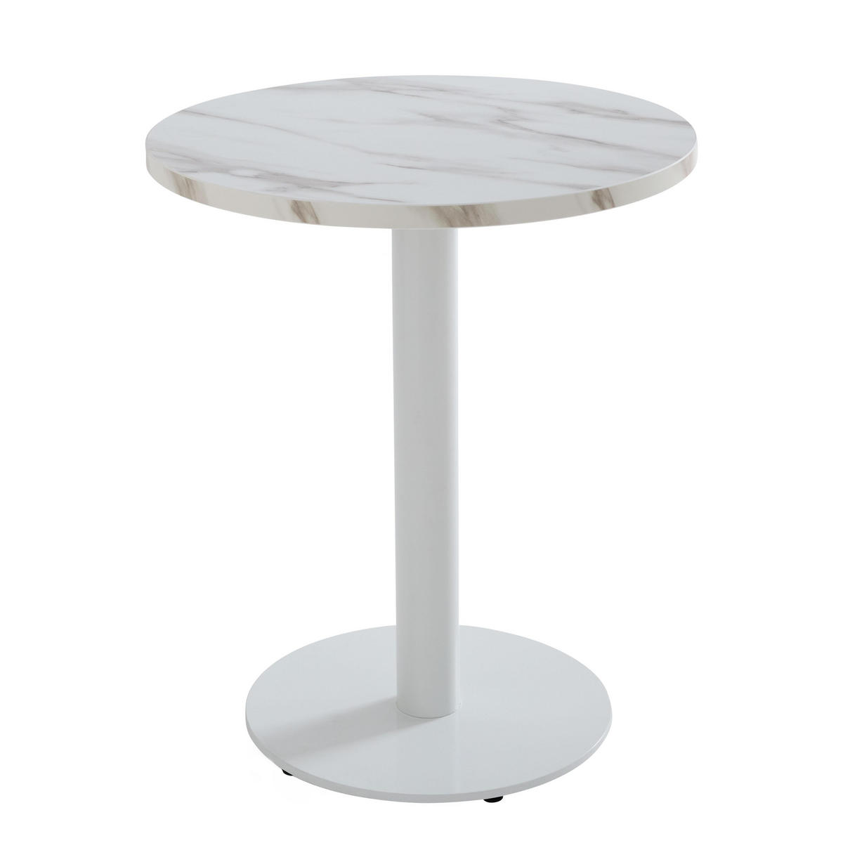 TISCHPLATTE runder 60 cm, Weiß - Weiß Hochglanz/Weiß, Kunststoff (60/2.5/60cm) - Oviala