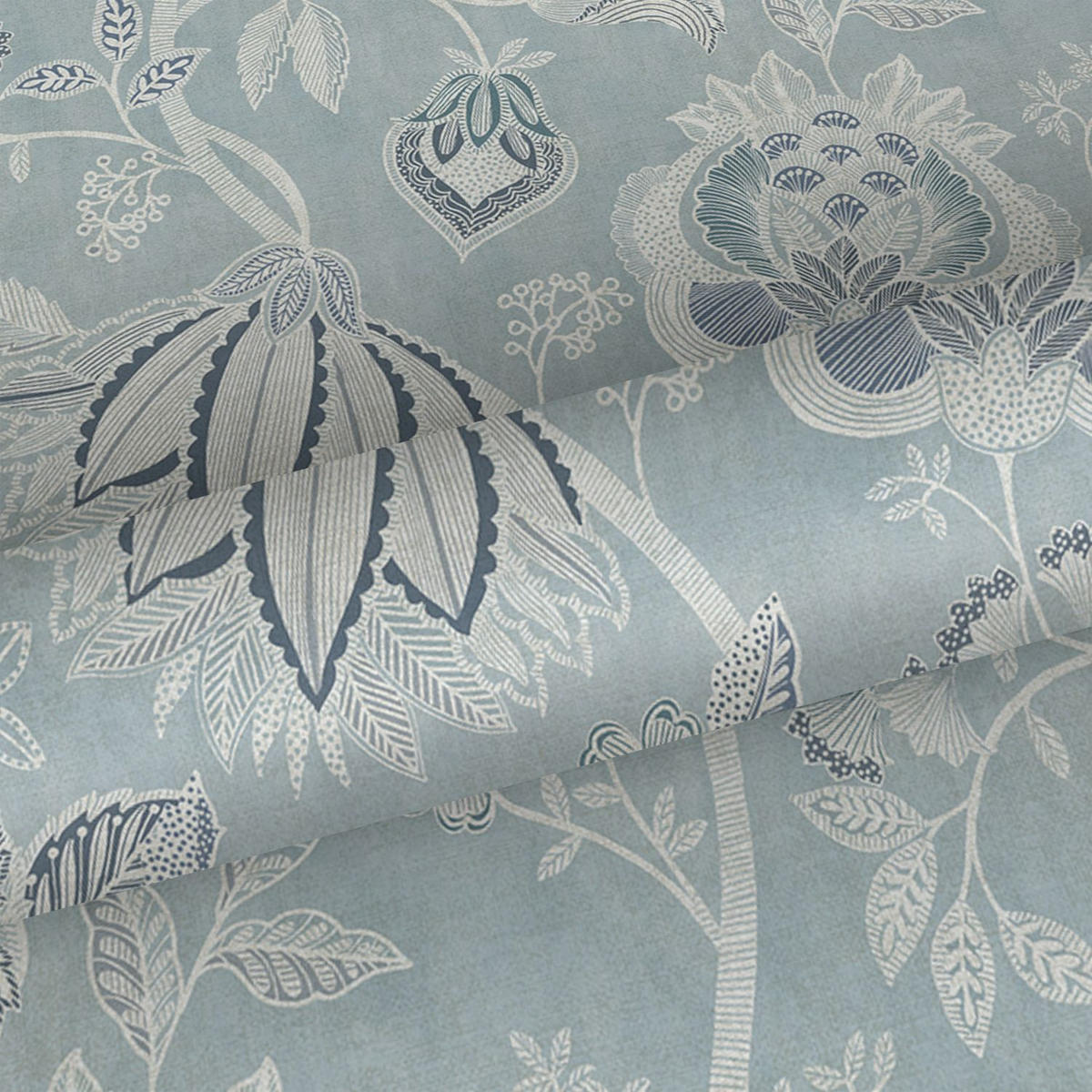 TAPETE Blumen 53 cm x 10 m - Blau, Papier (53/1000cm) - Sanders & Sanders