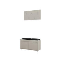 GARDEROBEN-SET Gesita VII - Kaschmir/Silberfarben, Holzwerkstoff/Kunststoff (84/45/35cm) - MIRJAN24