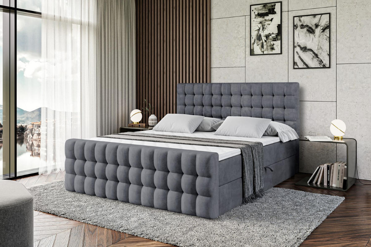 BOXBETT VIONE-Z - 200 x 200 - H3 - Dunkelgrau - Dunkelgrau, Holzwerkstoff (200/200cm) - ALTDECOR