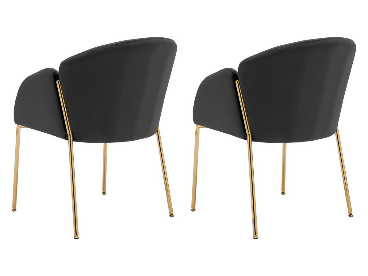 STUHL-SET Muz DC-1257/GL - Goldfarben/Schwarz, Textil/Metall (56/80/63cm) - MIRJAN24