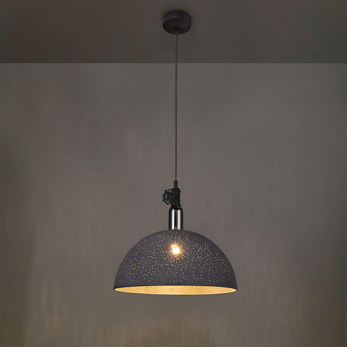 LED HÄNGELEUCHTE Fabian Grau Chrom - Grau, Metall (40/40/150cm)