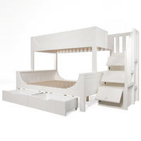 ETAGENBETT Mit Leiterschrank Weiß 90/140x200 cm - Weiß, Holz (90/200cm) - ComfortXL