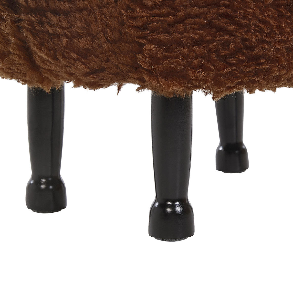 TIERHOCKER Braun Sheep 35/55/40 cm - Braun, Kunststoff/Textil (55/40/35cm) - Beliani