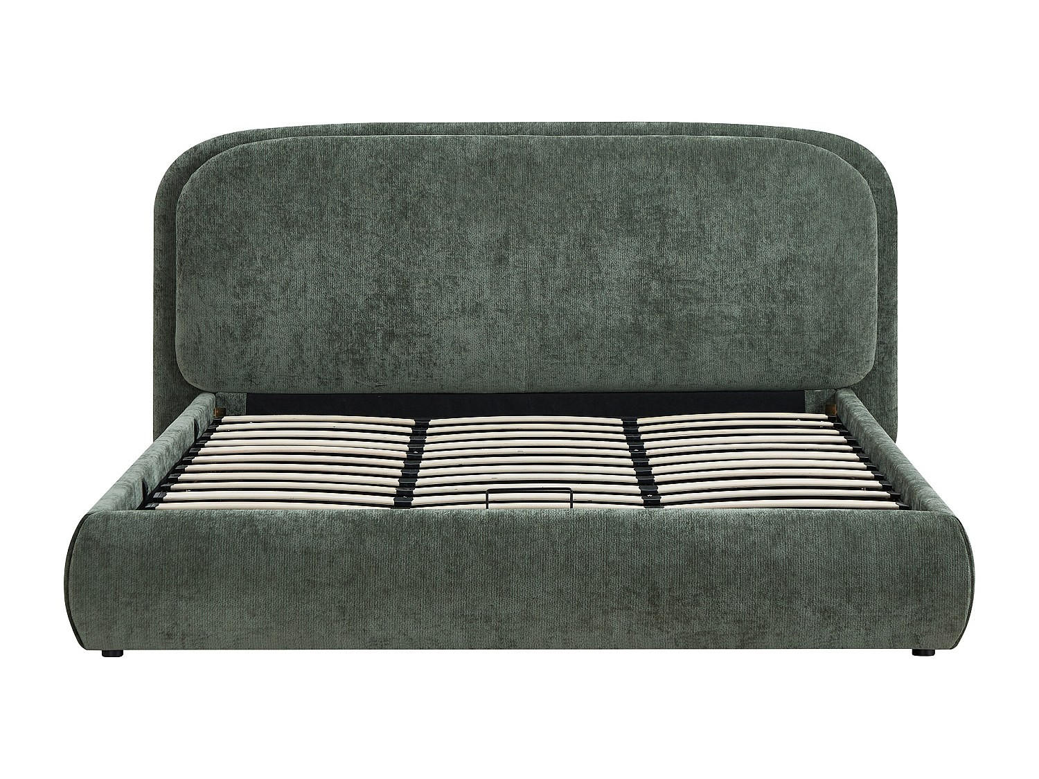 BETT mit Bettkasten - 2 Personen - Stoff - Grün - - Grün, Textil (180/200cm) - Vente-Unique