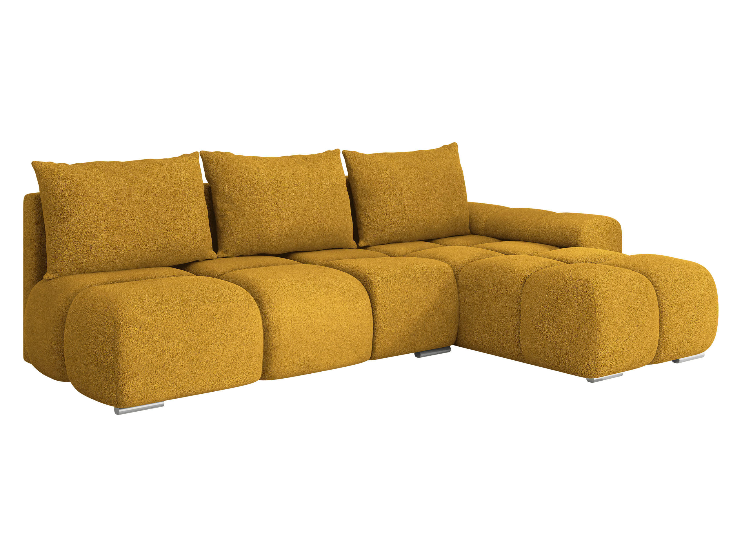 ECKSOFA Bestii, Seite: Rechts - Currygelb/Schwarz, Holz/Kunststoff (270/183cm) - MIRJAN24