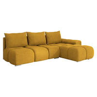 ECKSOFA Bestii, Seite: Rechts - Currygelb/Schwarz, Holz/Kunststoff (270/183cm) - MIRJAN24