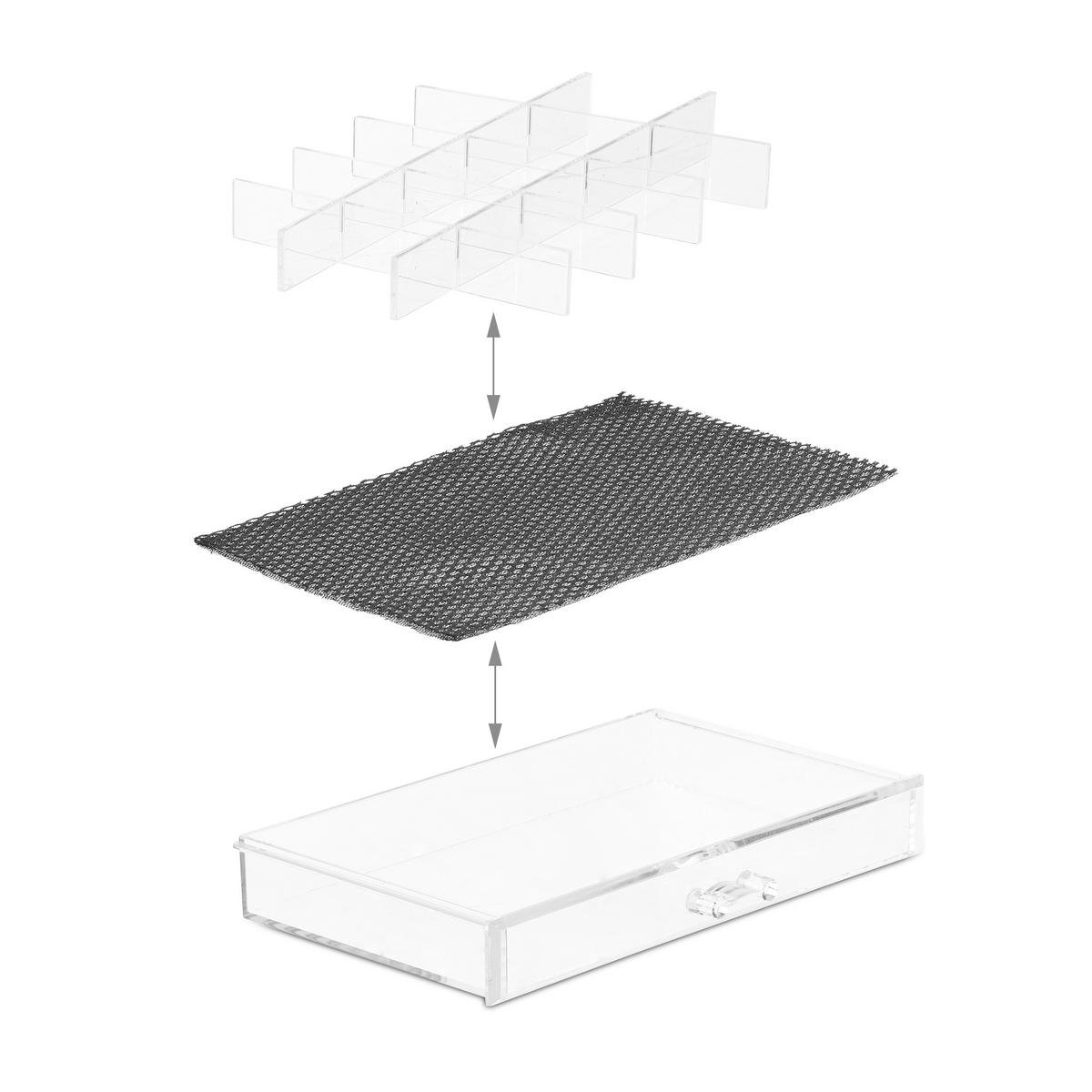 MAKEUP Organizer - Transparent, Kunststoff (23.5/10.5/15.5cm) - Relaxdays
