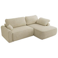 ECKSCHLAFSOFA CUBO L Creme Struktur - rechts - Creme/Schwarz, Kunststoff/Textil (187/273cm) - MKS