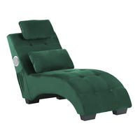 CHAISELONGUE Samtstoff Grün Simorre - Hellgrün, Textil (157/82/66cm) - Beliani