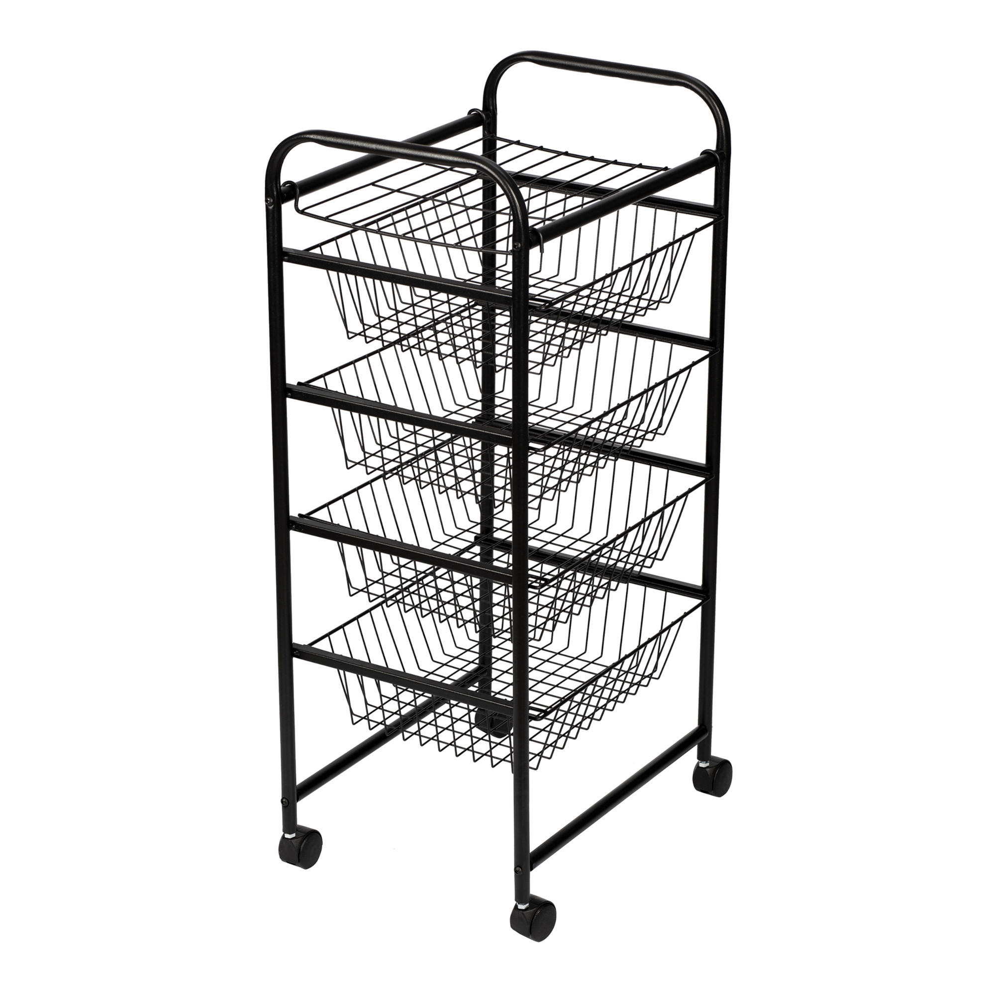 SERVIERWAGEN Rudbjerg - Schwarz, Kunststoff/Metall (41/87/31.5cm) - [en.casa]