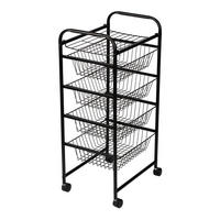 SERVIERWAGEN Rudbjerg - Schwarz, Kunststoff/Metall (41/87/31.5cm) - [en.casa]