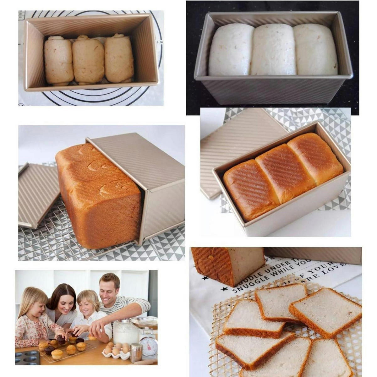 BROTBACKFORM mit Deckel 21.5 x 12.3 x 11.4 cm - Beige, Metall (21/11/12cm)