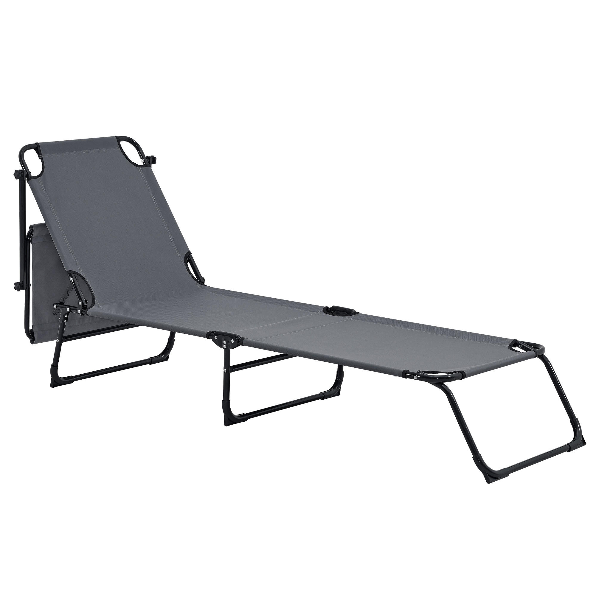 SONNENLIEGE-SET 2 TLG. Lomeda - Dunkelgrau, Metall (187/27/53cm) - casa.pro