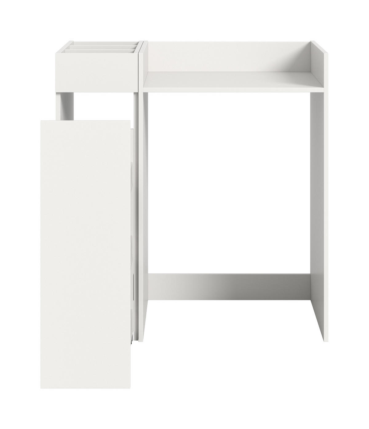 WASCHMASCHINENUMBAU Set weiß 2-teilig, Überbauschrank und Anstellregal 95 x 101 cm - Schwarz/Weiß, Holzwerkstoff/Kunststoff (95/101/60cm) - Inn.Furn