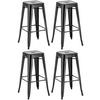 BARHOCKER 4er Set Metall schwarz - Schwarz, Metall (43/76/43cm) - CLP