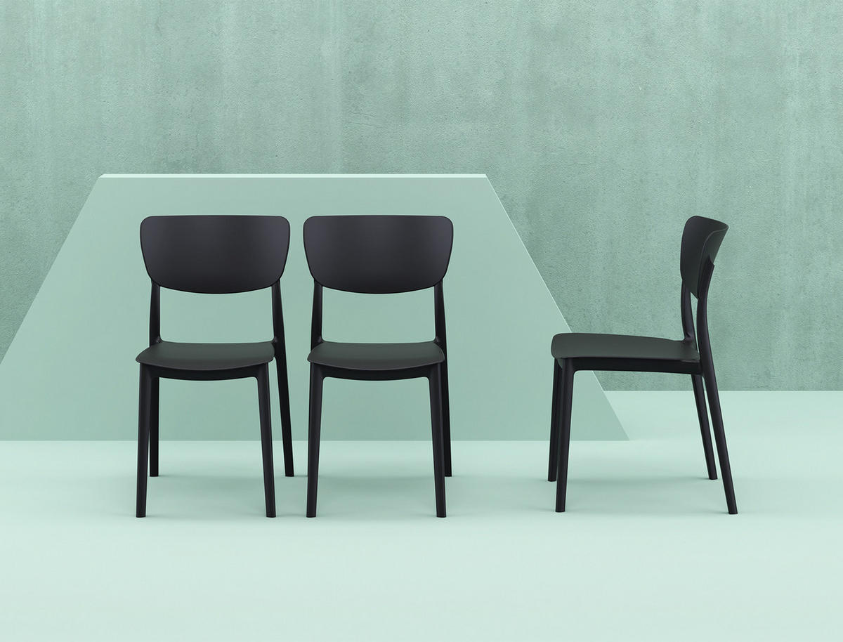 STUHL OMA Schwarz - Schwarz, Kunststoff (39/82/45cm) - Légia Home