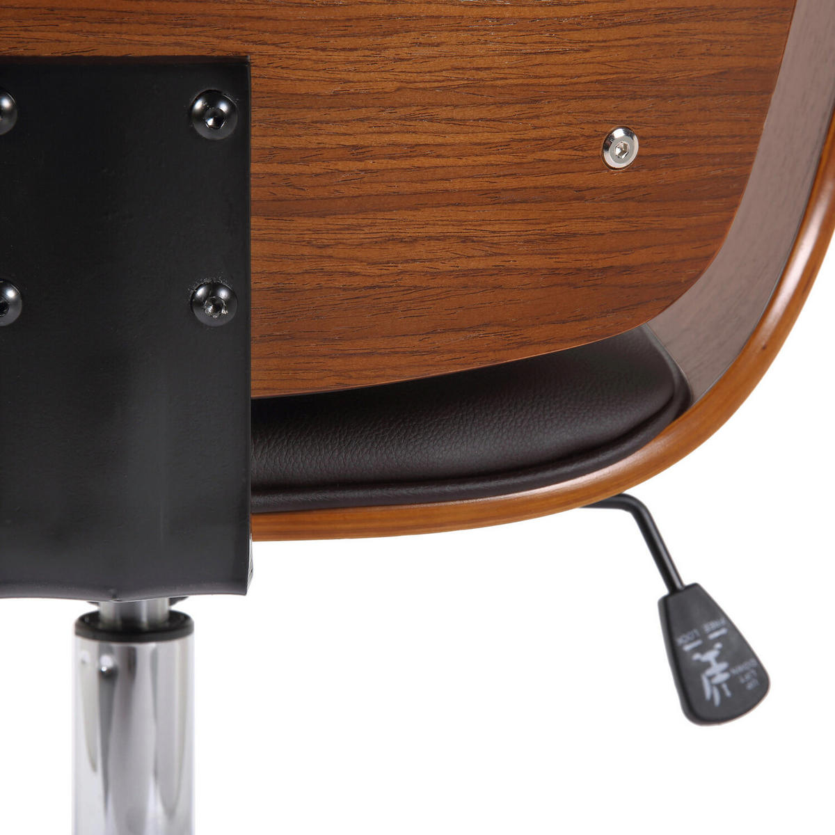 BÜROSTUHL Burton, Kunstleder Walnuss/Braun - Braun, Textil/Metall (67/101/68cm) - TPFLiving
