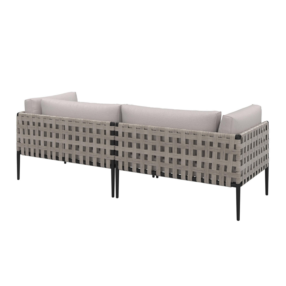 LOUNGEGARNITUR Enja Hellgrau Metall/Outdoorstoff - Hellgrau, Metall