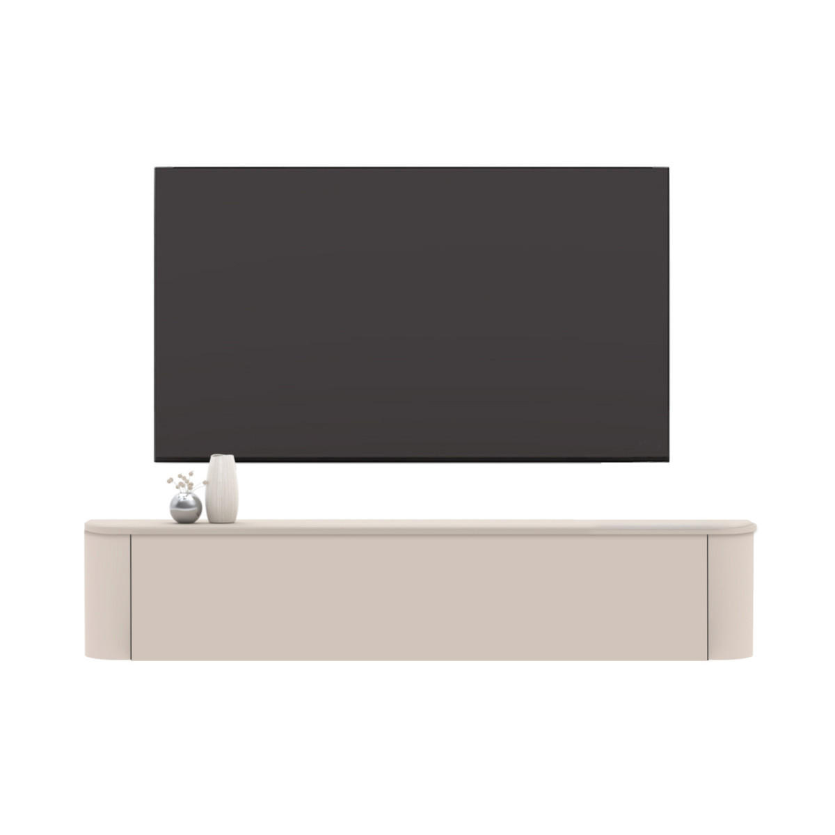 TV-MÖBEL wandhängendes Klappe Cashmere 180/37/33 cm - Beige, Holzwerkstoff (37/33/180cm) - Calicosy