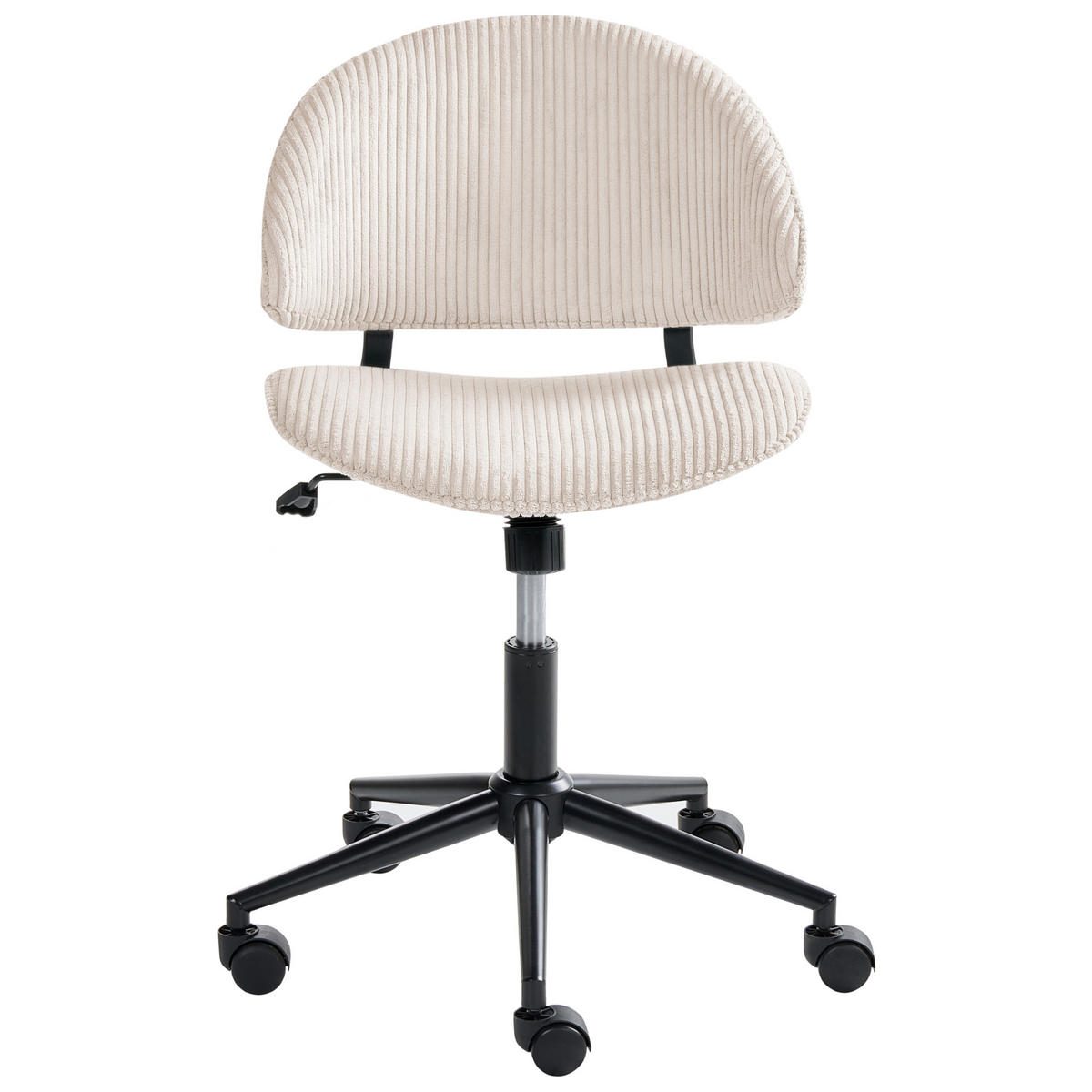BÜROSTUHL Cord Cremeweiß Kiana - Weiß, Textil (55/74/55cm) - Beliani
