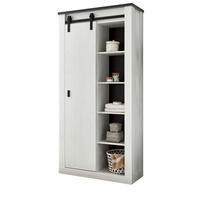 SCHUHSCHRANK weiß Pinie, Landhaus, Flurschrank mit Schiebetür - Anthrazit/Weiß, Holzwerkstoff/Metall (93/201/38cm) - Furn.Design