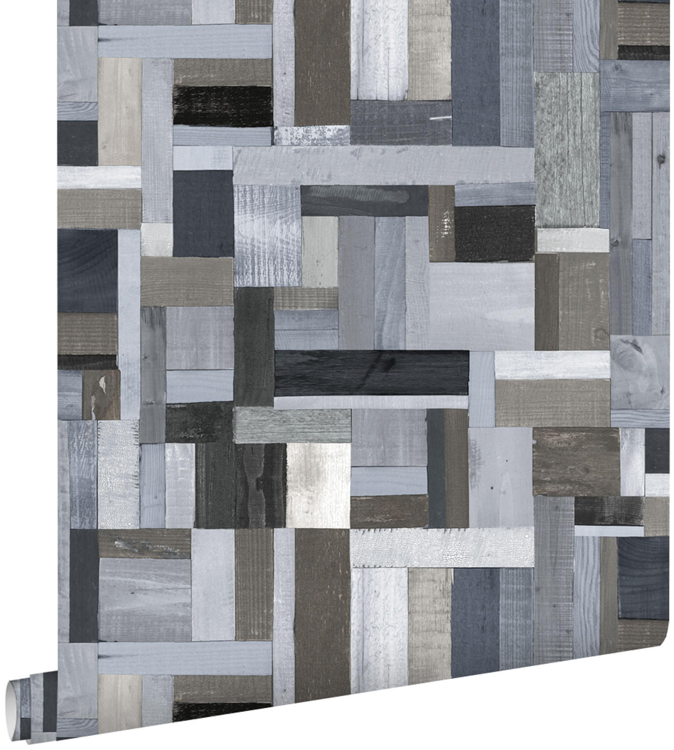 TAPETE Holz-Optik 53 cm x 10.05 m - Blau, Papier (53/1000cm) - ESTAhome