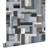 TAPETE Holz-Optik 53 cm x 10.05 m - Blau, Papier (53/1000cm) - ESTAhome