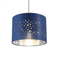 LAMPENHAUBE STARDUST Marineblau Star Easy Fit - Grau, Textil (25/25/18cm) - CGC Europe