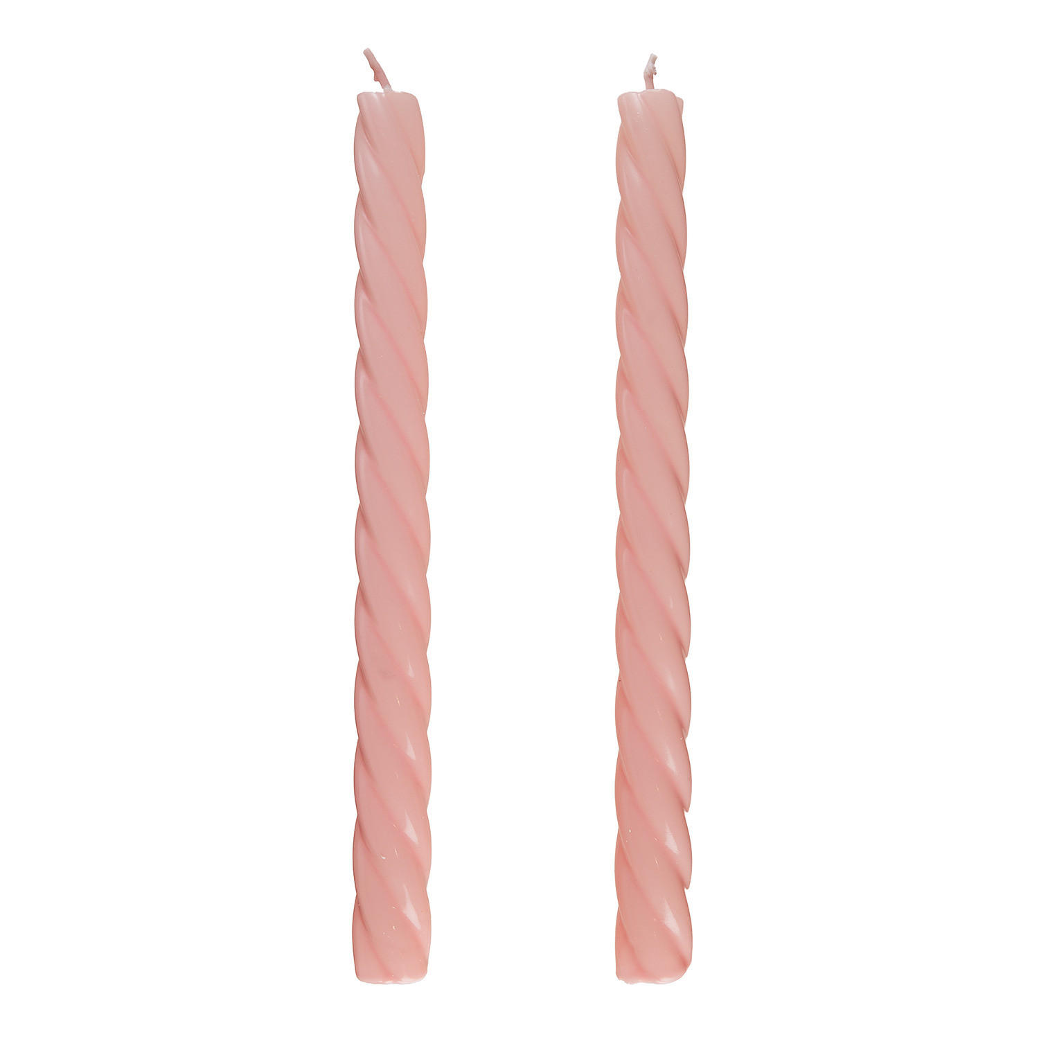 STABKERZE (2er-Set) Twisted - Rosa, Paraffin (2/26/2cm) - Butlers