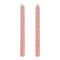 STABKERZE (2er-Set) Twisted - Rosa, Paraffin (2/26/2cm) - Butlers