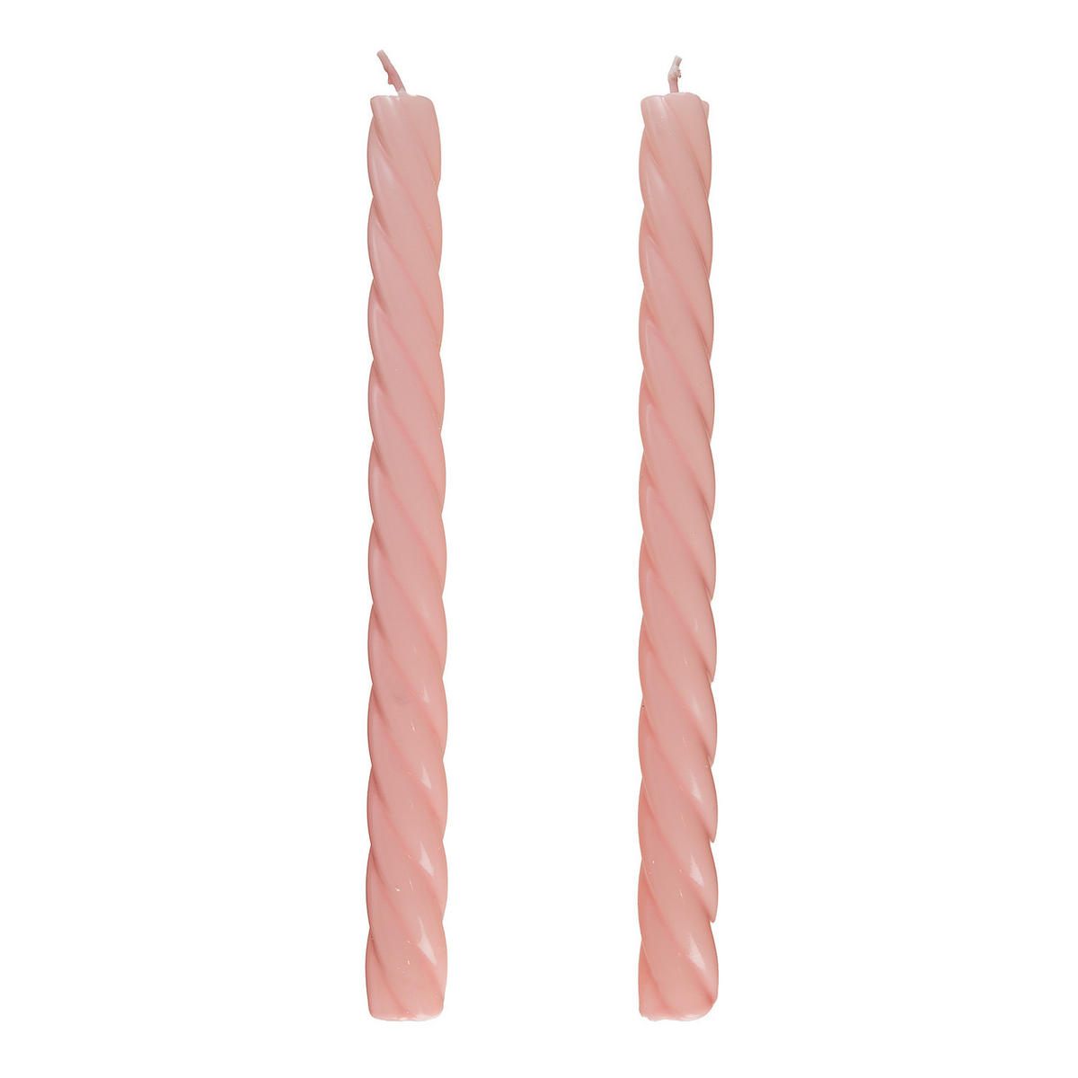 STABKERZE (2er-Set) Twisted - Rosa, Paraffin (2/26/2cm) - Butlers