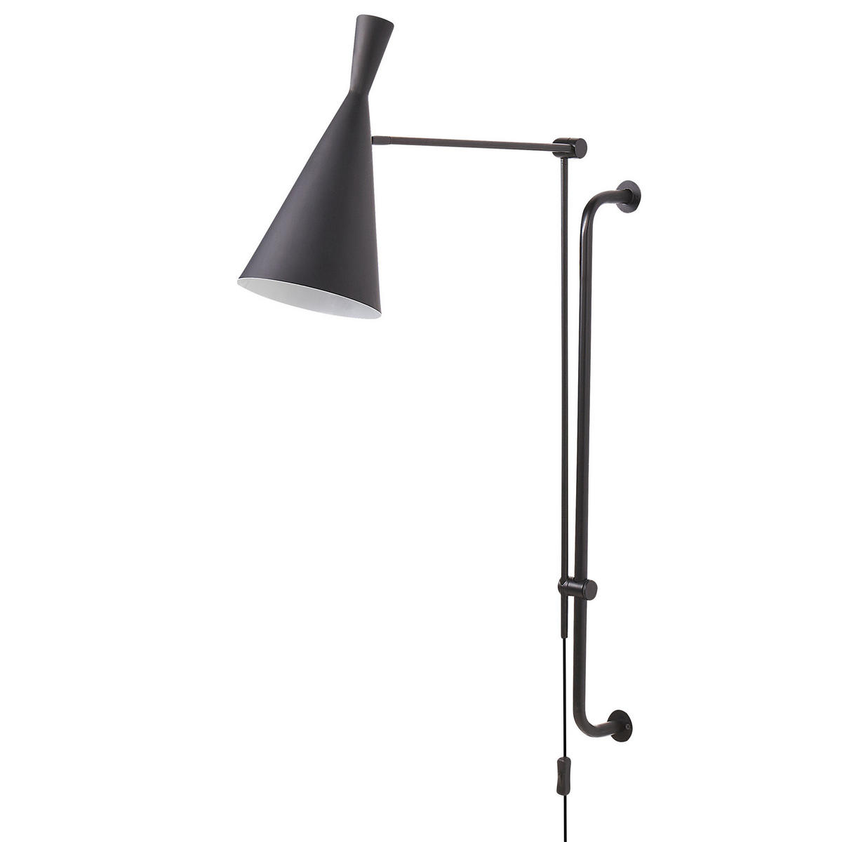 WANDLAMPE Schwarz Marisa - Schwarz, Metall (18/125/64cm) - Beliani