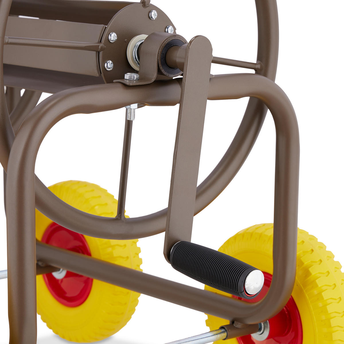 SCHLAUCHWAGEN - Braun, Kunststoff/Metall (50/83/80cm) - Relaxdays